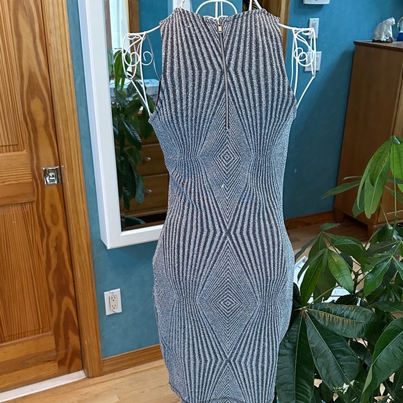Aqua Silver Geometric Mini Dress - Picture 4 of 5